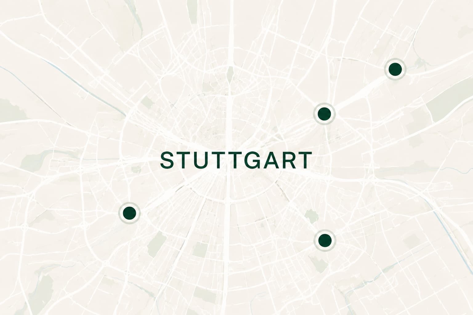 Stuttgart-Karte mit identifizierten Kapitalanlage-Standorten
